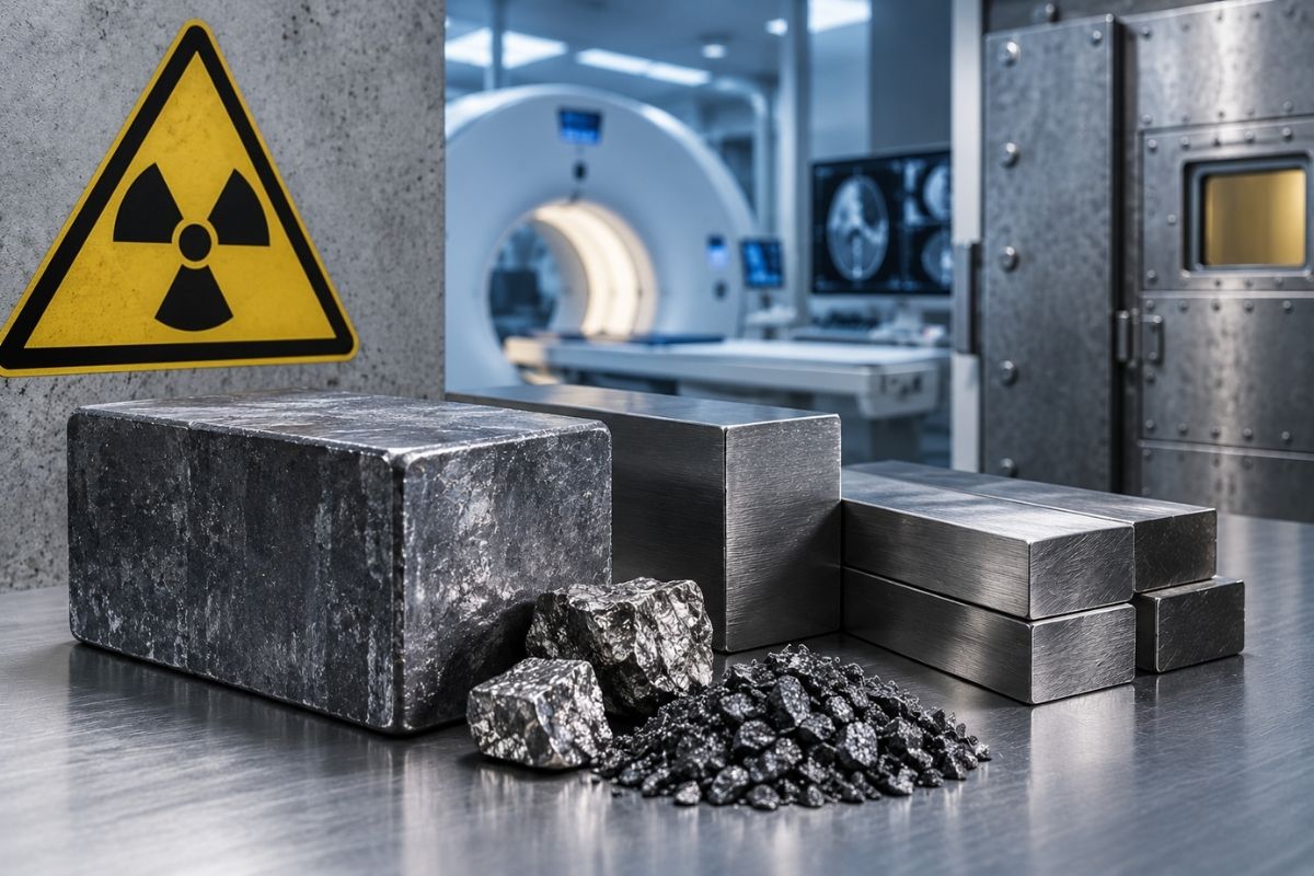 Best metal for radiation shielding: lead, tungsten and steel